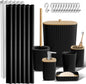 Clara Clark Black Bathroom Set, Shower Curtain Set, Bathroom Accessory Set