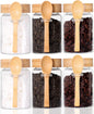 LEAVES AND TREES Y Glass Storage Jars with Screw Lids & Spoons, 6-Pack 16 OZ Airtight Food Containers, Borosilicate Glass Tea, Coffee, Sugar & Salt Jars