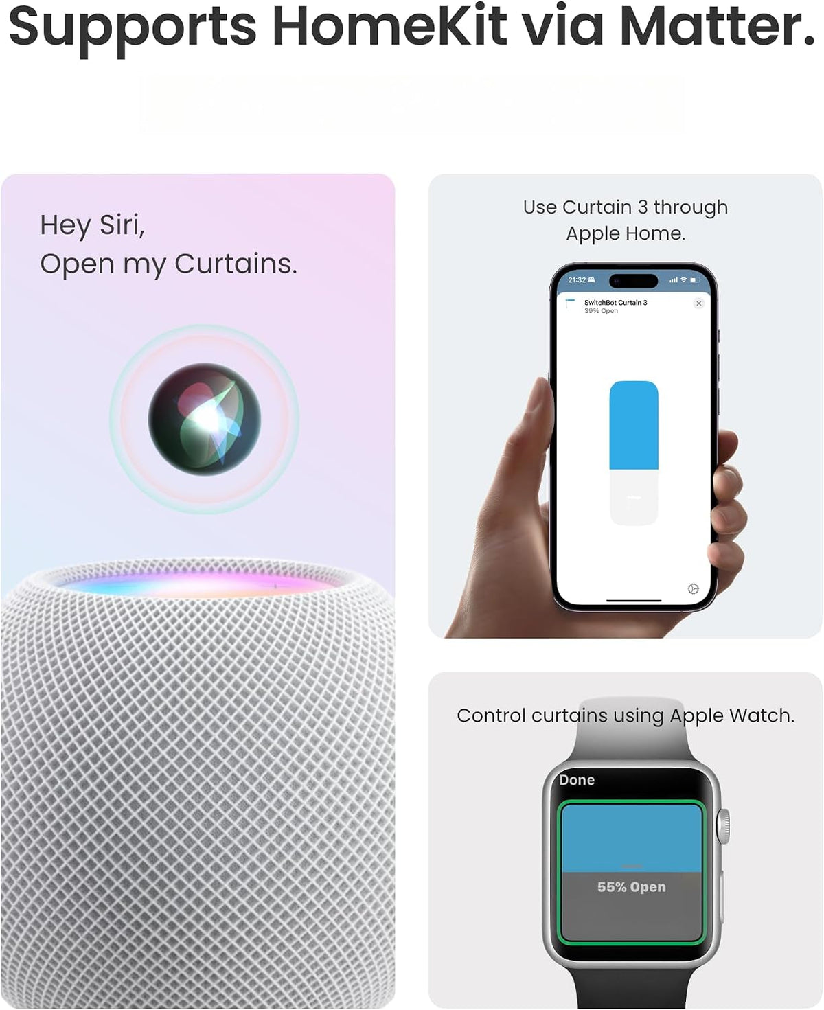 SwitchBot Smart Automatic Curtain Opener 2 Pack with Hub Mini - WiFi Remote Control with App/Timer, Performance Upgrade, Compatible with Alexa, Google Home, HomeKit