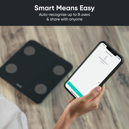 Wyze Scale S Smart Scale for Body Weight & Fat, Bluetooth, 400 lbs, Black