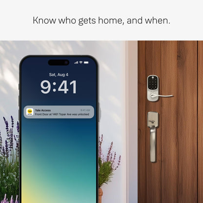 Yale Assure Lever Touchscreen Smart Lock with Wi-Fi, Satin Nickel Auto-Lock and Unlock, Wi-Fi Included, Share Access Codes, Only Compatible in the US and Canada