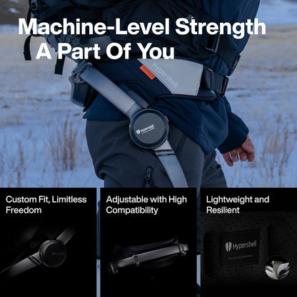 Hypershell X Carbon AI Wearable Exoskeleton - 800W Leg Assist, 10 Intelligent Modes, 17.5km Range, IP54 Waterproof for Outdoor Activities, Hiking, Walking (2 Batteries, No Charger)
