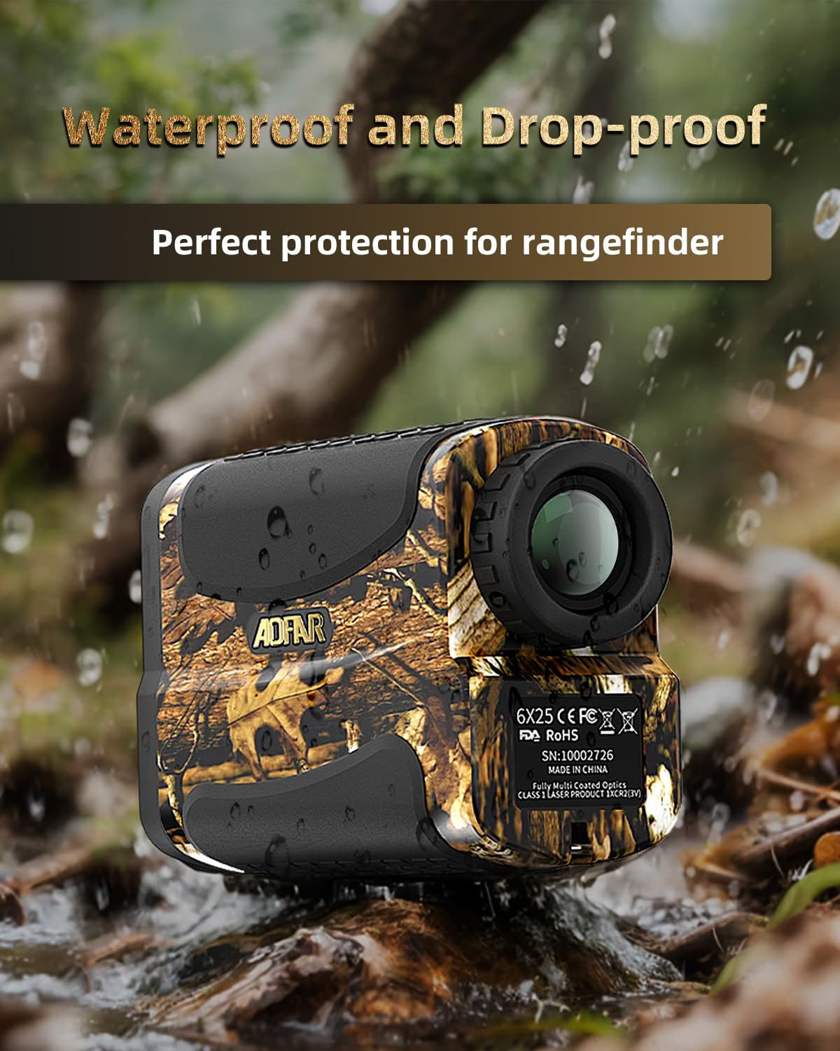 AOFAR HX-700N Hunting Rangefinder, 700-Yard Waterproof Archery Rangefinder with 6X Magnification, Range & Speed Modes, CR2 Battery, Carrying Case & Accessories