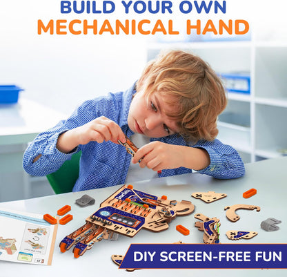 Smartivity Robotic Mechanical Hand STEM Toy for Kids Ages 8-14, DIY Wooden STEAM Building Kit, Educational Robotics Toy for Boys & Girls