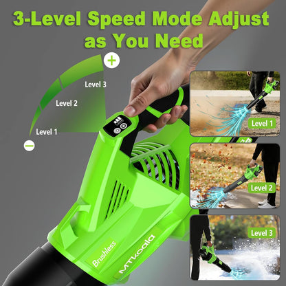 Leaf Blower Cordless, New Upgraded 1200W Brushless Motor Leaf Blower, 700CFM 200MPH with 3 Speed Modes, 160Mins Max Runtime, Handheld Electric Blower for Lawn Care, Yard, Dust & Snow