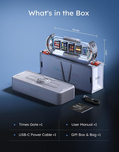 Divoom Times Gate - Cyberpunk Gaming Setup Digital Alarm Clock, Smart APP, WiFi Connect, RGB LED Display, Personalized Financial & Bitcoin Dashboard, Pixel Art for Gaming Room & Office Decor, Silver