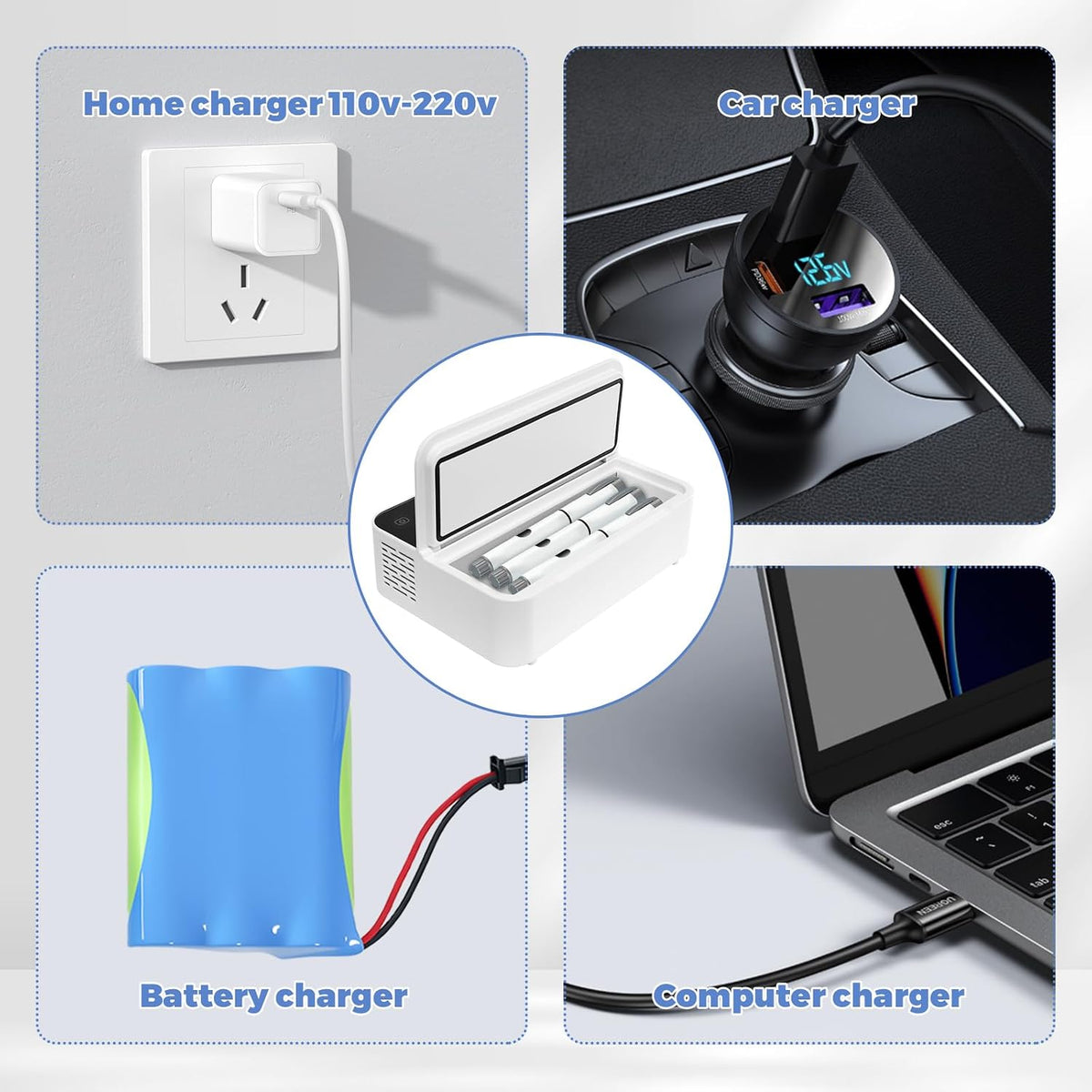 Portable Insulin Cooler Travel Case TSA Approved, Mini Insulin Fridge Box, Portable Insulin Refrigerator, Diabetic Insulin Cooler, Temperature Control LED Display, Rechargeable Battery