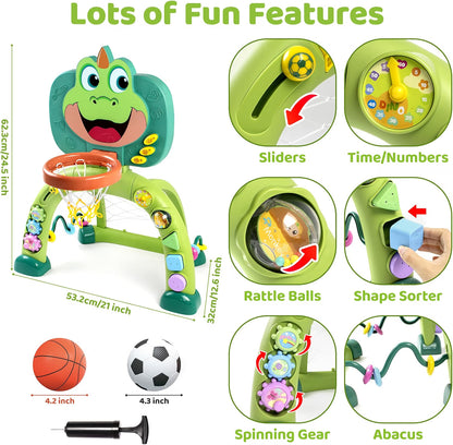 Marstone 2-in-1 Toddler Basketball & Soccer Activity Toy, Ages 1-3