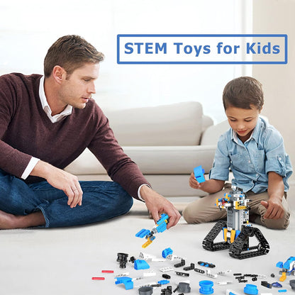 Henoda 15049 Programmable Robot Building Kit, 468+ Pieces, APP & Remote Control STEM Robot Toy, Bluetooth, Mecanum Wheels, Coding & Robotics Kit for Kids Ages 8+, Blue