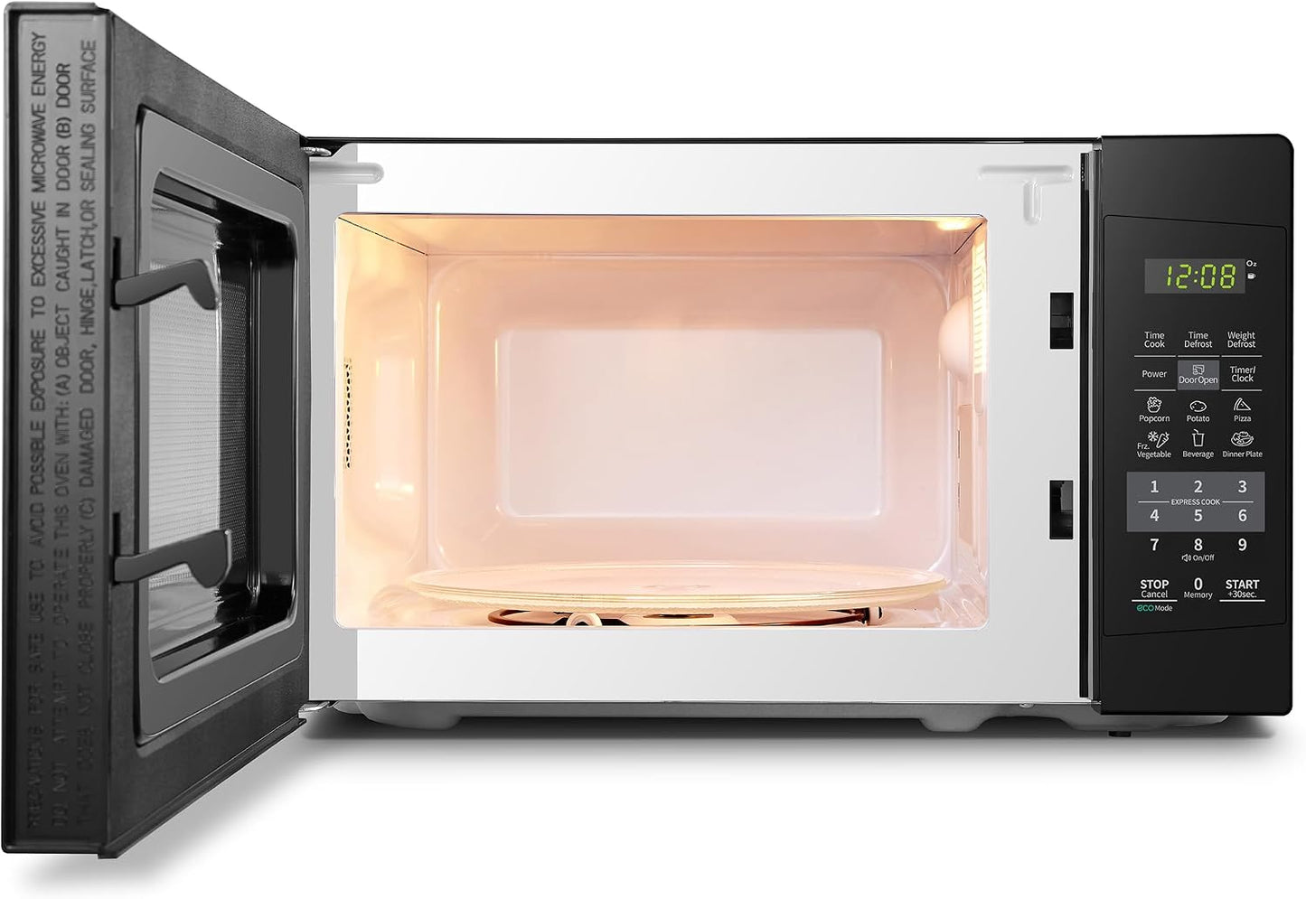 COMFEE' Countertop Microwave Oven, 0.7 Cu.Ft, 700W, Black, ECO Mode Sound On/Off, One-Touch Buttons, Child Safety Lock, for Dorm, Apartment, Office
