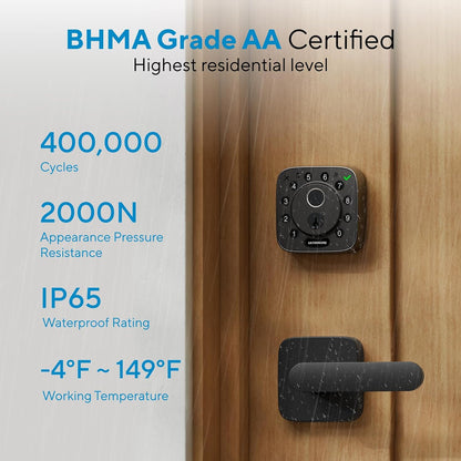 ULTRALOQ Bolt Fingerprint WiFi Smart Lock with Door Sensor, Remote Access