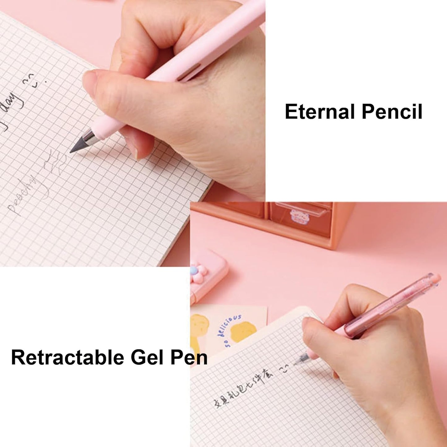 MOZXIRZ 7-Piece Cute Pink Stationery Set