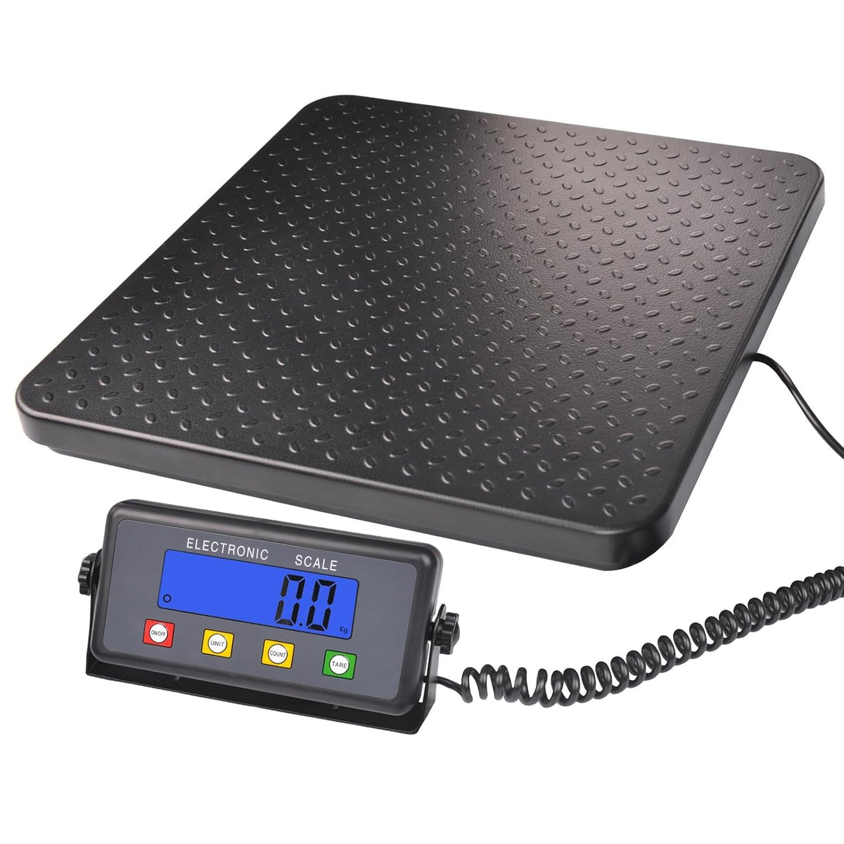 Surmountway Industrial Shipping Scale 440lbs, Anti-Slip Aluminium Platform 11.8"X11.8", Tare/Count/Auto-Off, Easy Read LCD Display, 3 Units, Portable Digital Postal Scale for Packages Luggages