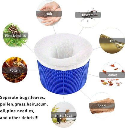 WISHDIAM 40-Pack Pool Skimmer Socks, Fine Mesh Filter Basket Socks for In-Ground & Above-Ground Pools, Hot Tub Filter Socks for Catching Leaves, Hair & Debris