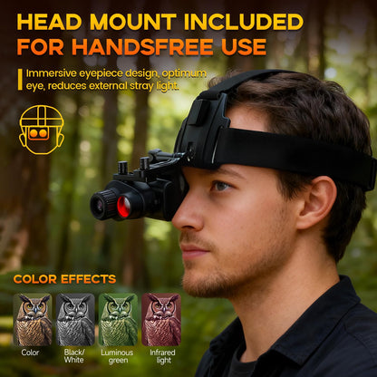 Wurapl 4K Night Vision Monocular for Adults, Digital Infrared Night Vision Device with Starlight Sensor, 7-Level IR Brightness, 8X Digital Zoom, 300–400M Viewing Range, IP54, for Hunting, Wildlife & Outdoor Use