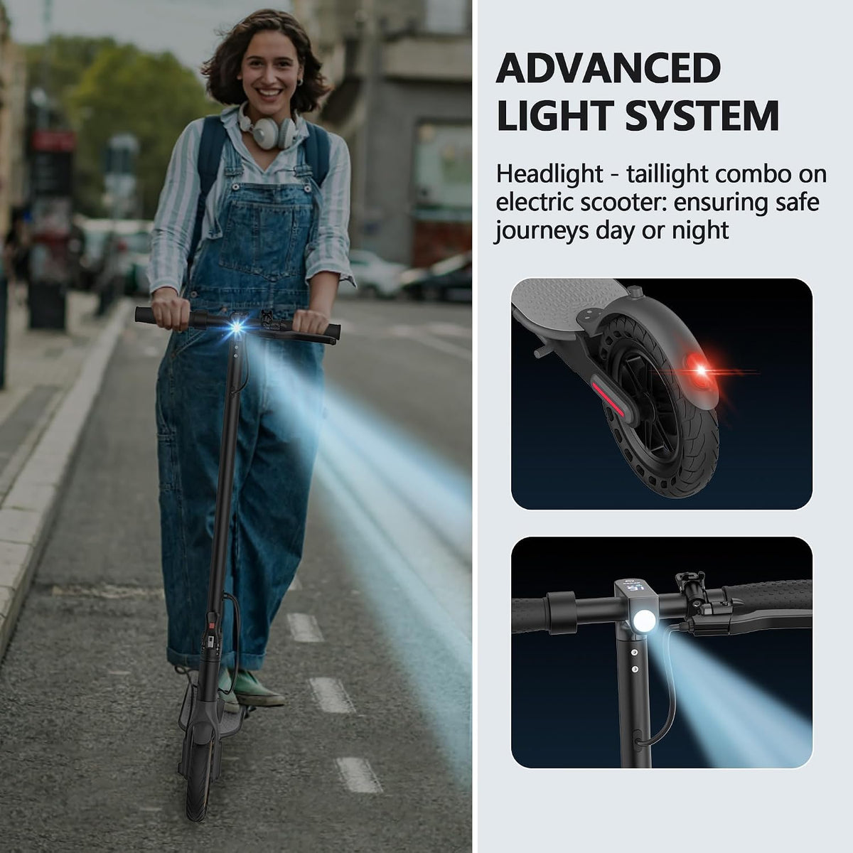 MAXSHOT V7 Electric Scooter for Adults, 350W Motor, Up to 19 MPH, 16-Mile Range, 8.5-Inch Solid Tires, Dual Suspension, Folding Commuter E-Scooter with App Control