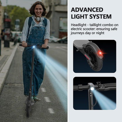 MAXSHOT V7 Electric Scooter for Adults, 350W Motor, Up to 19 MPH, 16-Mile Range, 8.5-Inch Solid Tires, Dual Suspension, Folding Commuter E-Scooter with App Control
