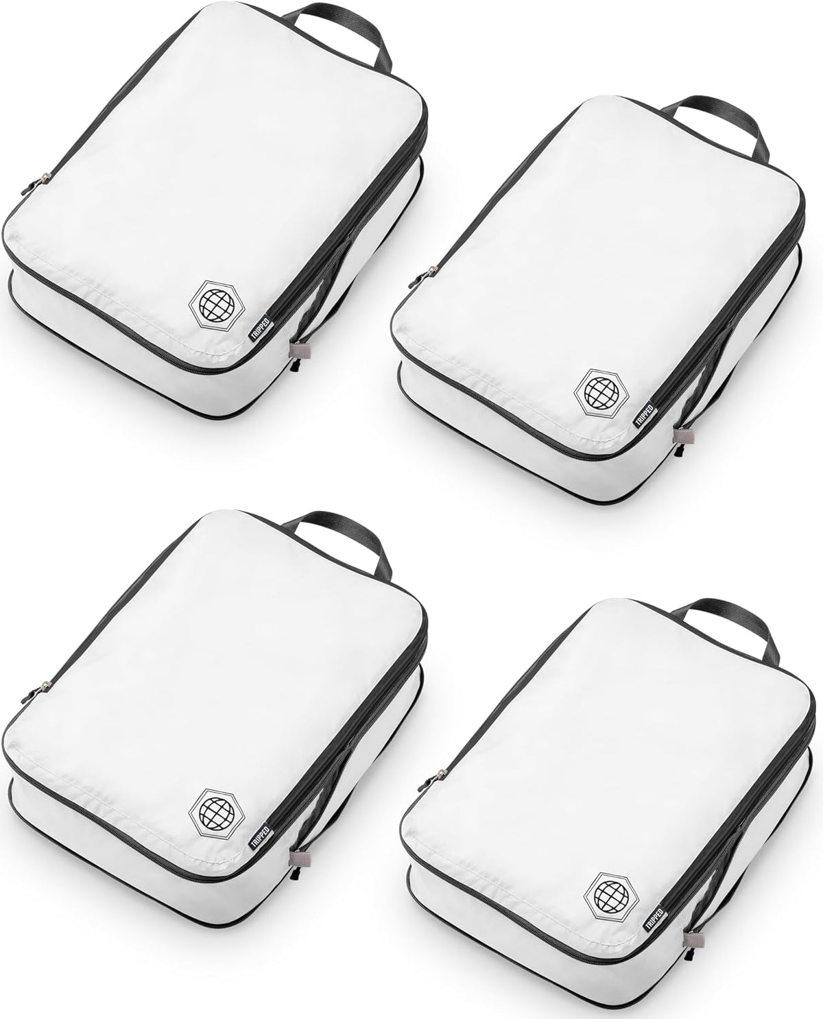 TRIPPED Travel Gear Large Compression Packing Cubes 4-Piece Set for Travel Expandable Compression Bags for Organized Storage in Checked Luggage and Suitcases