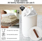 SAMEAT Heated Towel Warmers for Bathroom - Large Towel Warmer Bucket, Wood Handle, Auto Shut Off, Fits Up to Two 40"X70" Oversized Towels, White