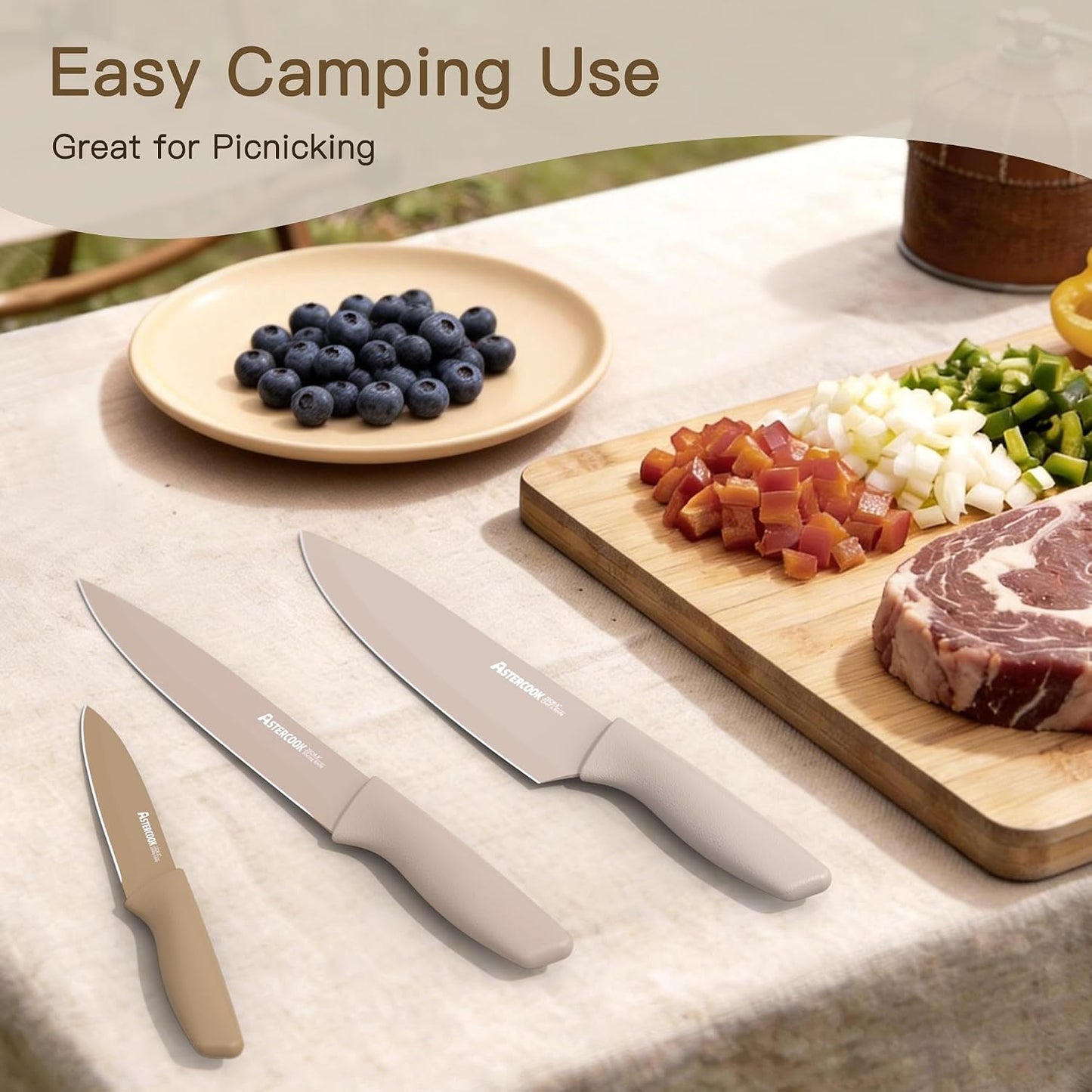 Astercook 13-Piece Kitchen Knife Set with Blade Guards