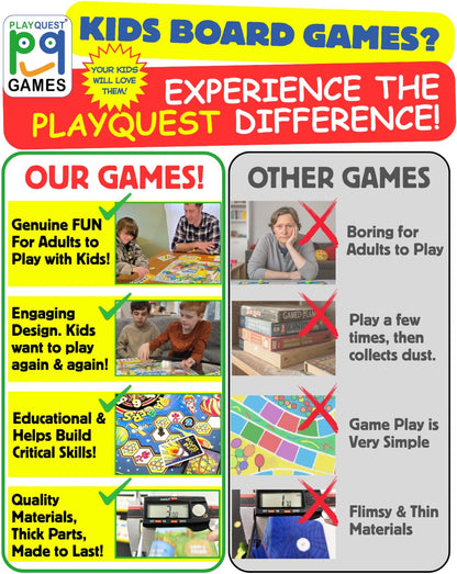 PlayQuest Scavenger Quest Board Game, Outdoor Seek-and-Find Family Game for Kids & Adults, 2-4 Players, Ages 5+, Educational Strategy & Adventure Game, 20-Minute Gameplay