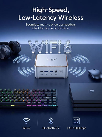 KAMRUI Hyper H2 Mini PC, Core i5-14500HX, 16GB RAM, 512GB SSD 14C/20T, Up to 4.9GHz, PCIe 4.0 SSD, Triple 4K display, HDMI, DP, USB-C, Ethernet, Office & Business
