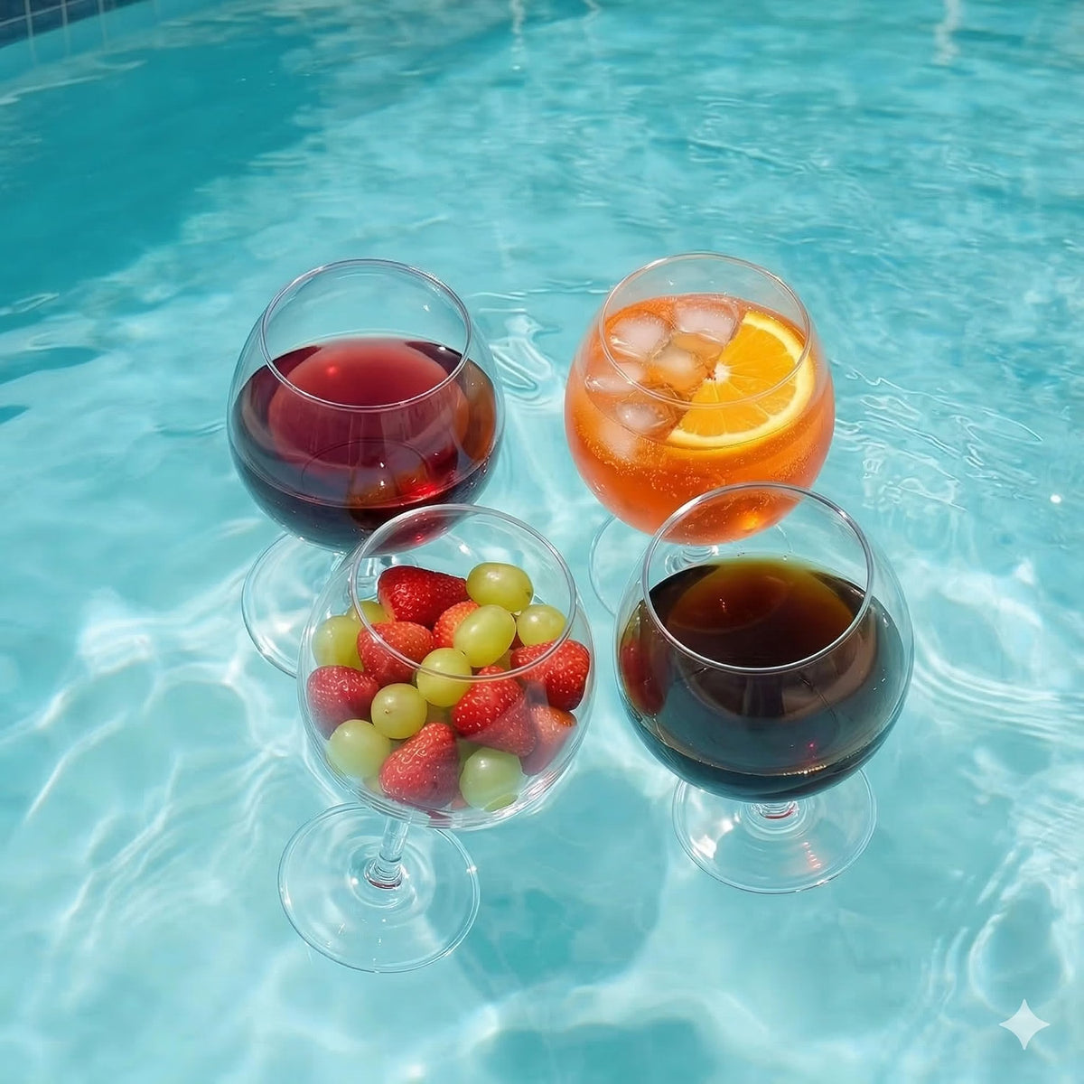 Goodluck 18 oz Floating Pool Wine Glasses, 2-Pack BPA-Free Tritan Plastic Wine Cups with Sunflower Lids, Shatterproof Reusable Pool & Hot Tub Drinkware, Clear