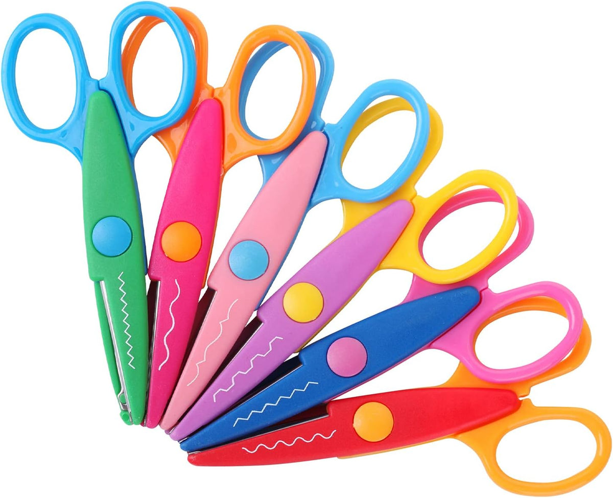 Mr. Pen Craft Scissors Decorative Edge, 6-Pack, Bright Zig Zag & Pattern Scissors for Crafting, Scrapbooking & School Projects