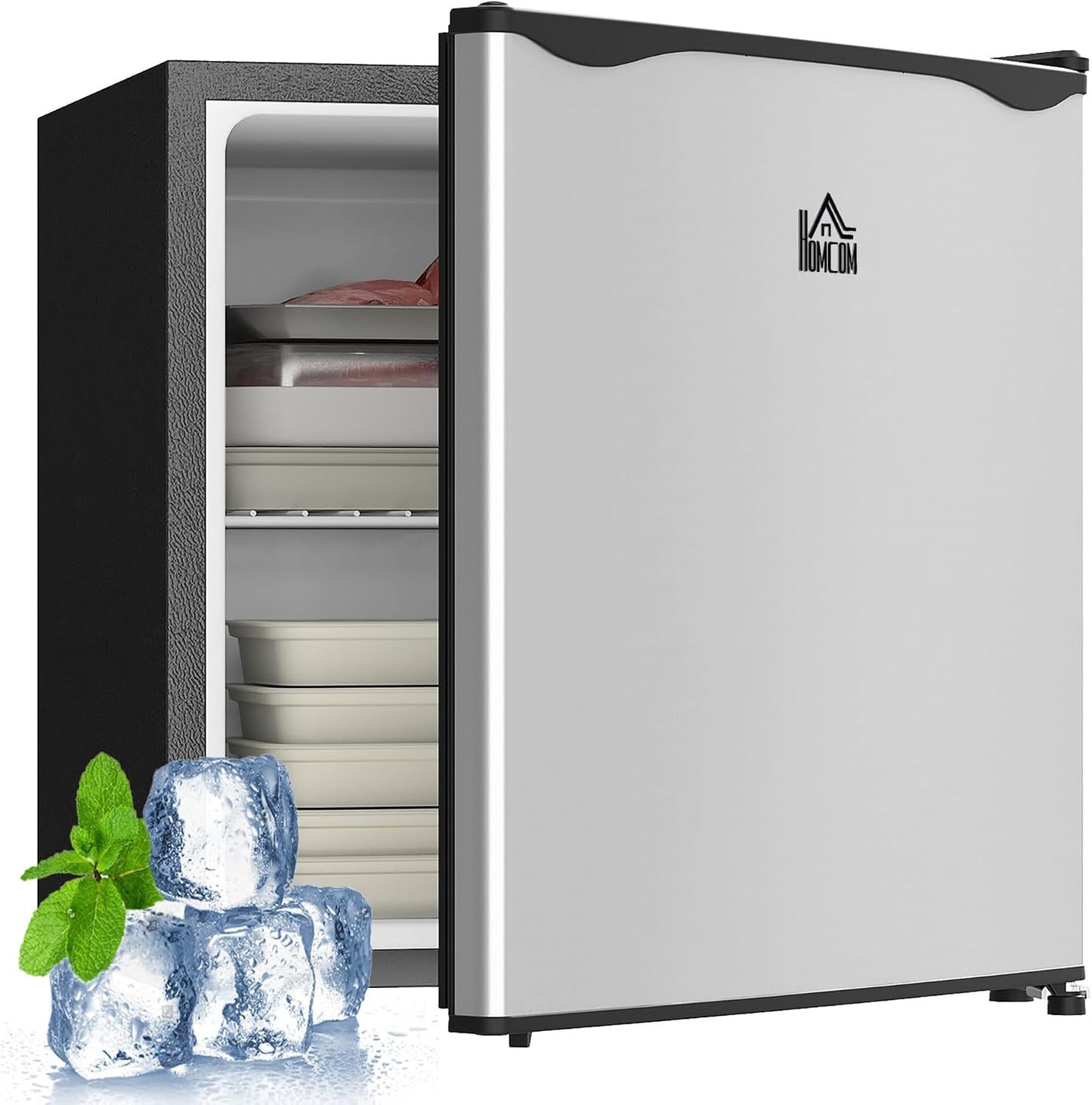 HOMCOM Mini Freezer Countertop Compact Upright Freezer 1.1 Cu.Ft Silver
