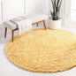 Unique Loom Davos Shag Collection Area Rug - Solid (5' 3" Round, Sun Yellow)