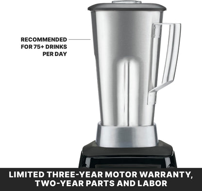 Waring Commercial MX1200XTS 3.5 HP Blender with Variable Speed Dial Speed Controls and a 64 oz. Stainless Steel Container, 120V, 5-15 Phase Plug