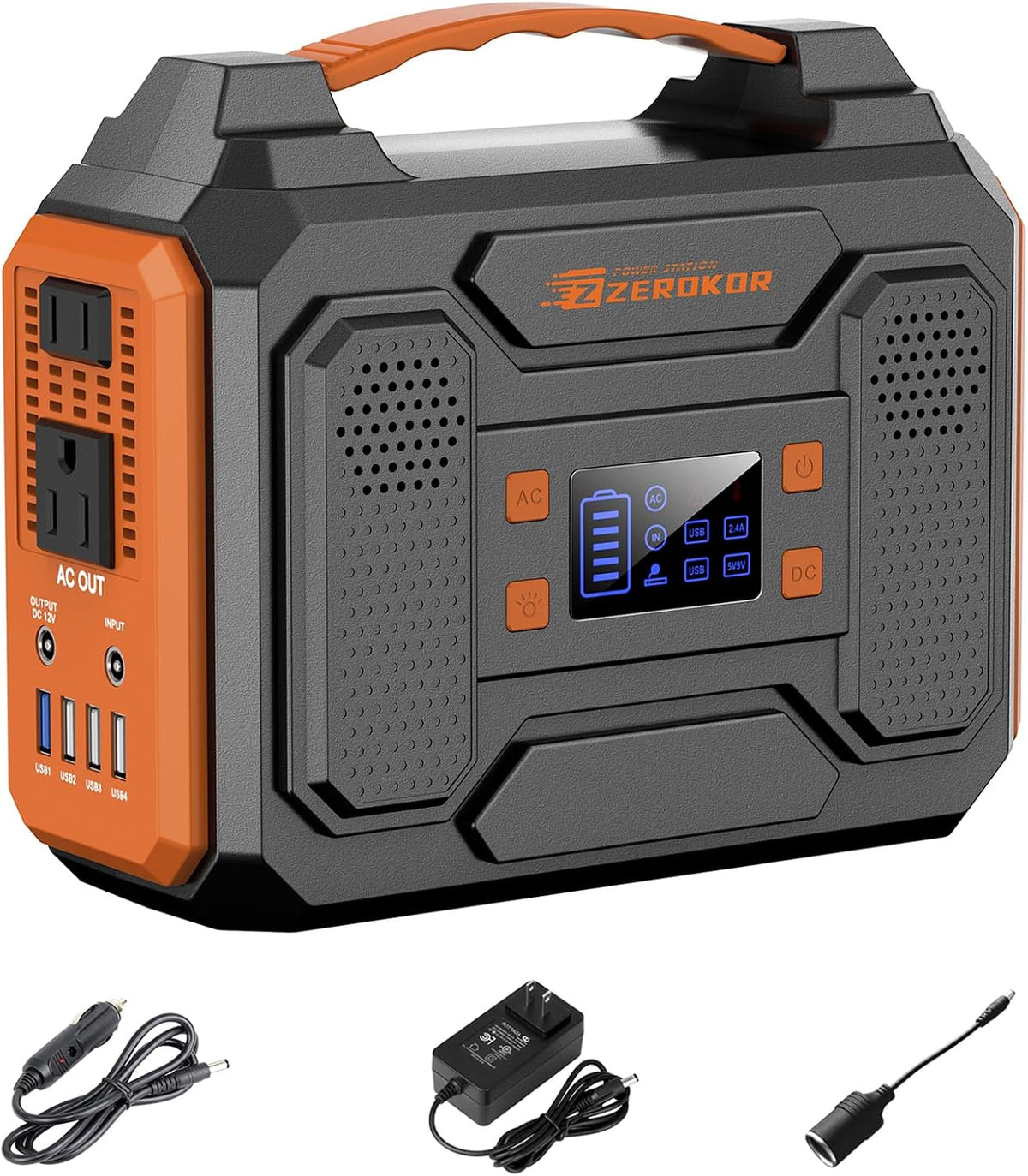 Portable Power Station 300W,110V Solar Generator 280Wh(without Solar Panel) 120V Portable Power Bank with AC Outlet Pure Sine Wave, DC, USB QC3.0, External Battery Power Pack for Camping RV Outdoor Use