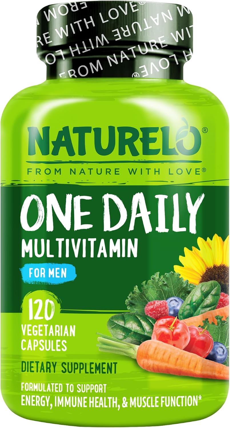 NATURELO Multivitamin for Men - One Daily, 120 Vegetarian Capsules Vitamins, minerals & organic whole foods, non-GMO