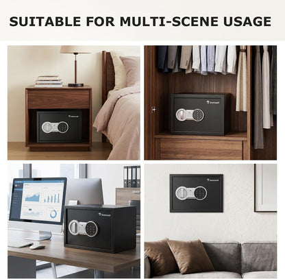 bonsaii SF002-N 0.6 Cu. Ft. Electronic Safe Box | Digital Keypad, Removable Shelf, Type-C Backup Power & Wall Mount