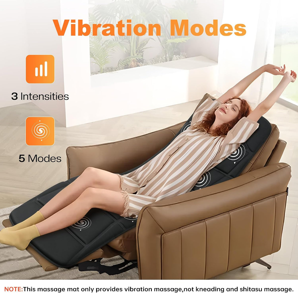 CILI Full Body Massage Mat with Heat, 59" Vibration Massage Pad, 10 Motors, 5 Modes, 3 Intensities, Graphene Heating, Back, Hip & Leg Massager