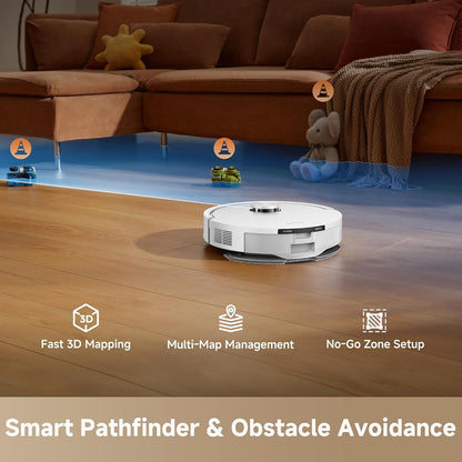 dreame D20 Air Plus Robot Vacuum and Mop, 20,000Pa Powerful Suction 120-Day Self-Emptying with 4L Dust Bag, Anti-Tangling Tech, Edge-to-Corner Cleaning, Deep Carpet Cleaning, 360° Navigation