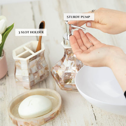Milano Mother of Pearl 4 Piece Resin Bathroom Accessories Set