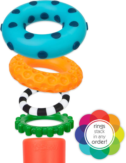 Sassy Stacks of Circles Stacking Ring STEM Toy, 9-Piece Set
