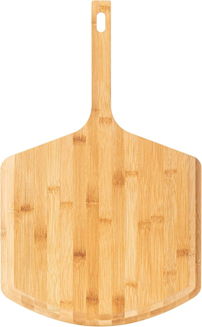 Pizza Peel 16 Inch, Natural Bamboo Pizza Board for Transferring & Serving 16” Multi-Purpose Bamboo Pizza Cutting Board, Wood Pizza Spatula Paddle for Baking Homemade Cheese Bread Fruits Vegetables