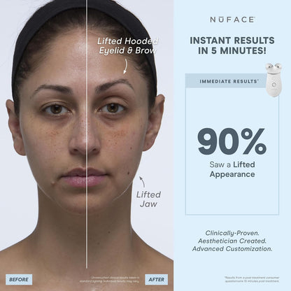 NUFACE Trinity+ Facial Massager - Face Firming & Toning Device for Lines & Wrinkles Treatment - FDA-Cleared Wrinkle Reducer + Lip & Eye Attachment + Aqua Gel Activator - 3 Frequency Microcurrent