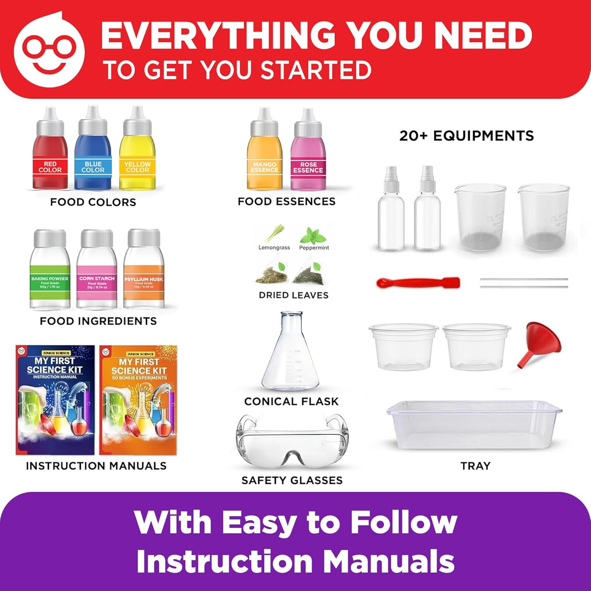 Doctor Jupiter My First Science Experiments Kit for Kids Ages 4+, 100+ STEM Science Experiments, Educational Learning Toy with Step-by-Step Instructions