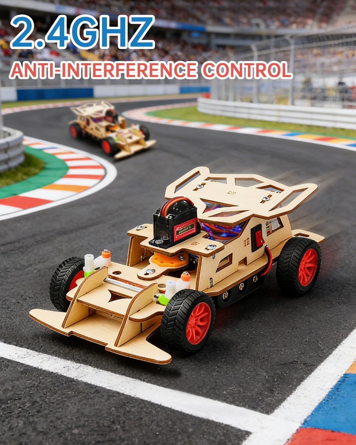Poraxy STEM Kits for Kids Ages 8-13, Remote Control Car Building Kit with Wooden 3D Puzzle, 4WD Model Car Science Project Toy for Boys & Girls