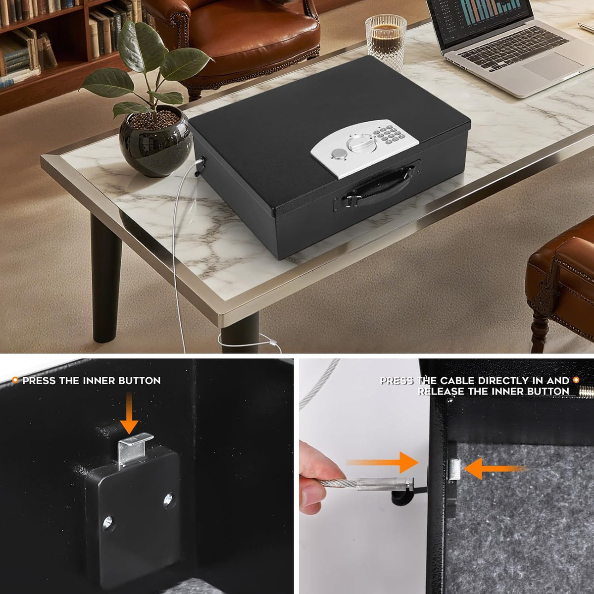 bonsaii SF002-N 0.6 Cu. Ft. Electronic Safe Box | Digital Keypad, Removable Shelf, Type-C Backup Power & Wall Mount