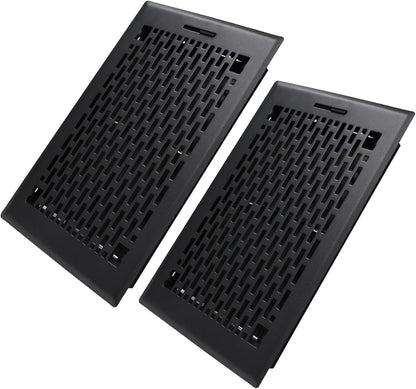 Howeall 6x10 Inches 2 Pack Heavy Duty Walkable Floor Register - Easy Adjust Air Supply Lever Decorative Floor Vent Covers, Boston Design Vent Covers for Home - Matte Black