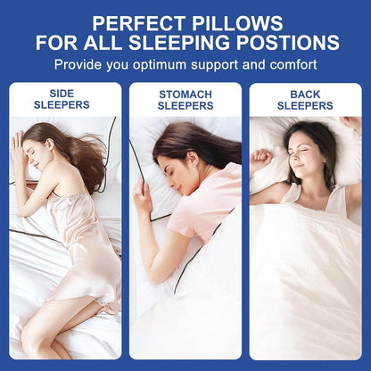 CHOKIT Gusseted Pillows King Size Set of 2, Fluffy Bed Pillows for Sleeping Soft Supportive 7D Down Alternative Pillow, Luxury Hotel Pillow for Side Back Stomach Sleepers, Relief Neck and Shoulder Pain