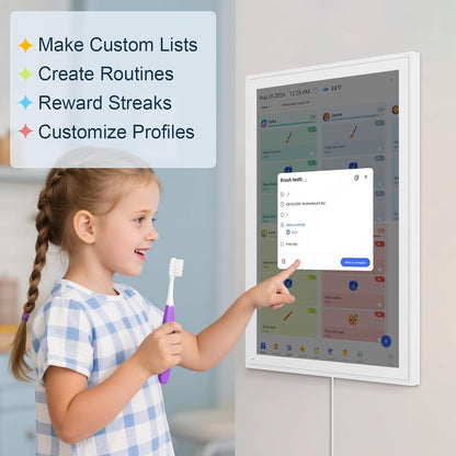 Digital Calendar, 16inch Smart WiFi Electronic Calendar&Chore Chart, IPS Touch Screen HD Display for Family Schedules, Share Moments Instantly from Anywhere (White)