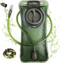 CHERAINTI 2L Hydration Bladder for Hiking Backpack, BPA-Free Leak-Proof Water Reservoir with Quick-Release Tube, High-Flow Bite Valve & Dust Cover, Military Green