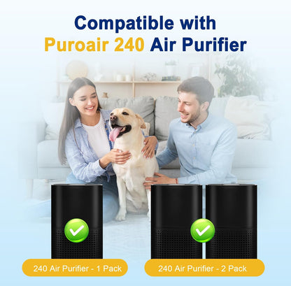 2 Pack 240 Replacement Filter Compatible with PuroAir 240 Air Purifier