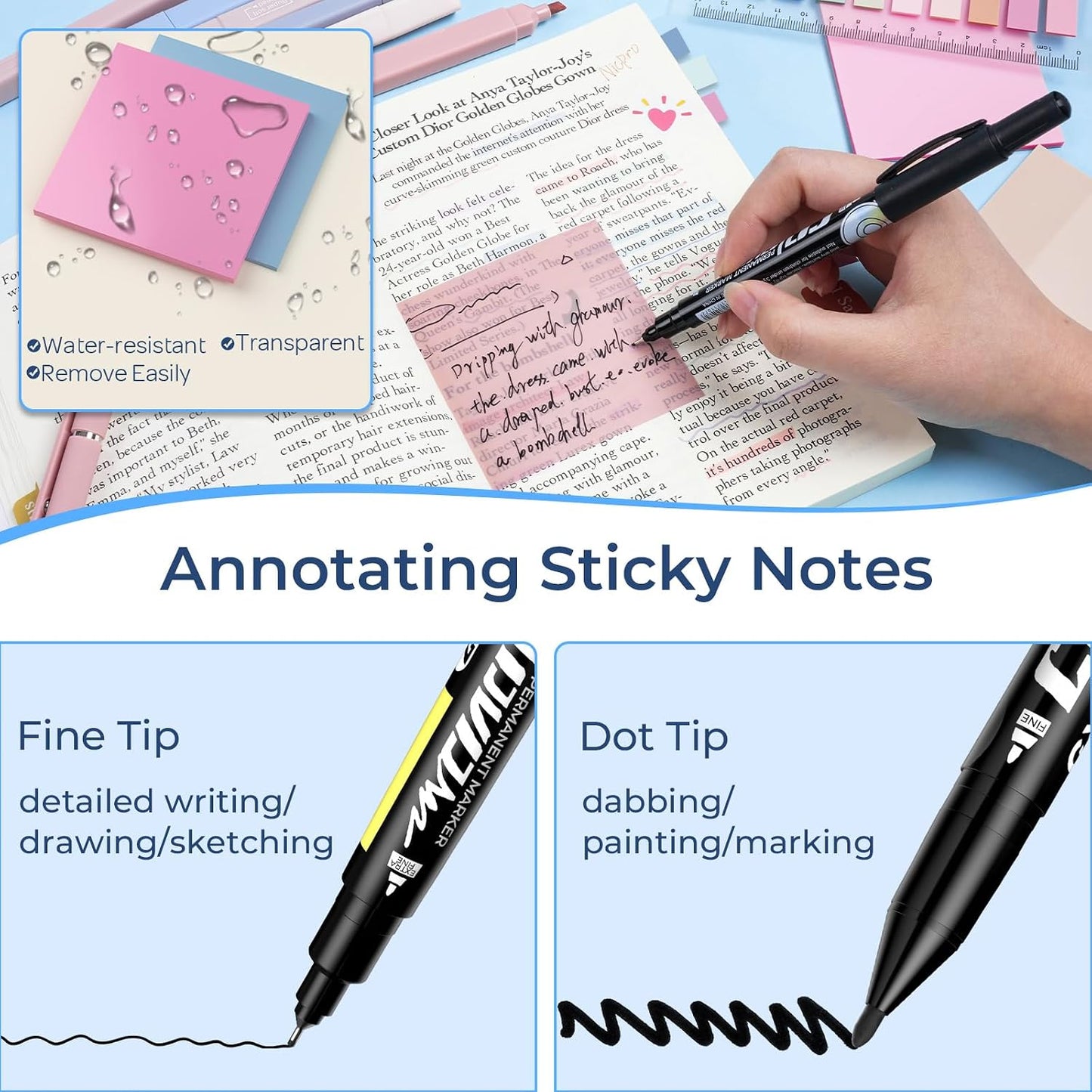 Nicpro 50PCS Cute Spiral Notebook Stationery Set for Women, A5 Notebooks with Mechanical Pencils, Gel Pens, Highlighters, Sticky Notes and Index Tabs