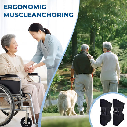 HyperionFlo Essentials 2-Pack Spring Knee Support Brace, Adjustable Patella Support with Dynamic Spring Assistance, Black